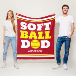 Personlig Softball Pappa Fars dag Fleecefilt