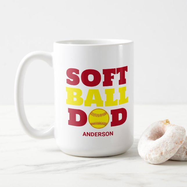 Personlig Softball Pappa Fars dag Kaffemugg (Med munk)