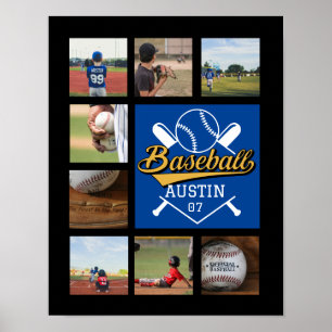 Personlig Softball Photo Collage Namn Team # Poster