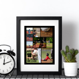 Personlig Softball Photo Collage Namn Team # Poster