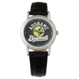 Personlig Softball Player ADD NAMN Retro Team Armbandsur