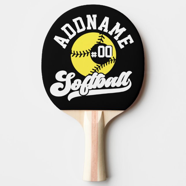 Personlig Softball Player ADD NAMN Retro Team Pingisracket (Framsidan)