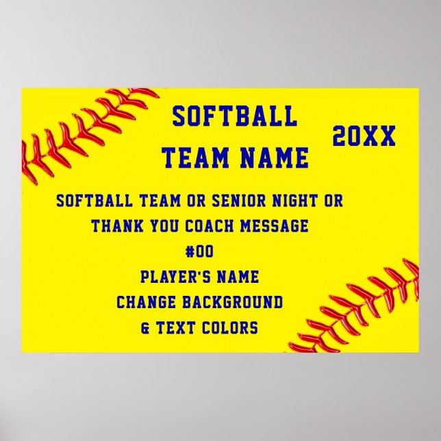 Personlig, Softball Poster, Softball Senior Poster (Framsidan)
