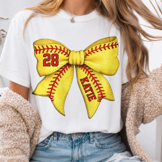 Personlig Softbollsmamma-båge, anpassat namn och n T Shirt