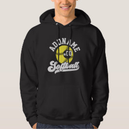 Personlig Softbollspelare LÄGG TILL NAMN Retro Lag Hoodie