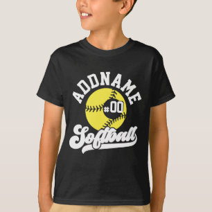 Personlig Softbollspelare LÄGG TILL NAMN Retro Lag T Shirt