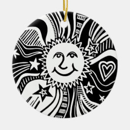 Personlig Sol Mönster Julgransprydnad Keramik