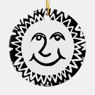 Personlig Sol Mönster Julgransprydnad Keramik