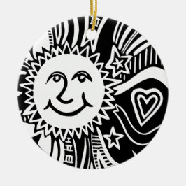 Personlig Sol Mönster Julgransprydnad Keramik