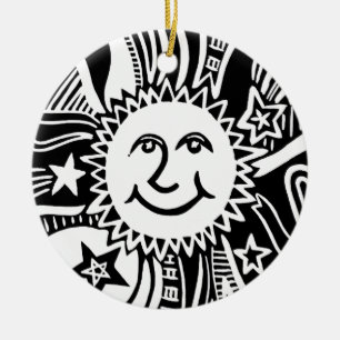 Personlig Sol Mönster Julgransprydnad Keramik