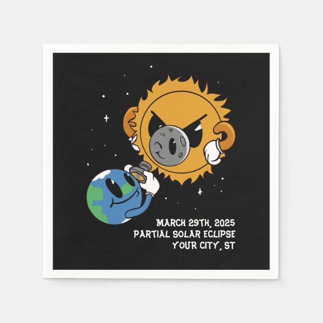 Personlig Solar Eclipse 2025 fotobomb Pappersservett (Framsidan)