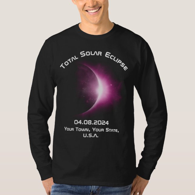 Personlig SOLAR ECLIPSE Långärmad Shirt T (Framsida)