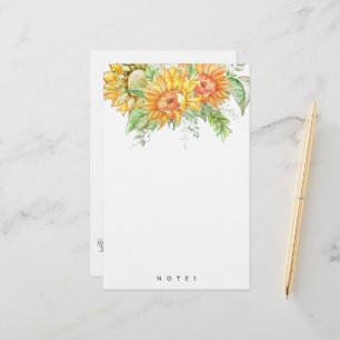 Personlig Solblommor Boho Blommigt Stationery Brevpapper