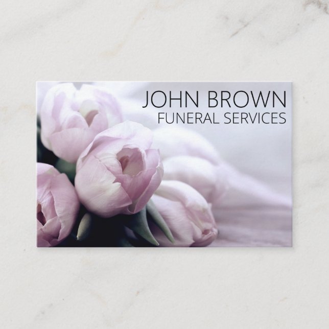 Personlig ’Solemn Flowers’ (UK/Euro) Visitkort (Framsida)