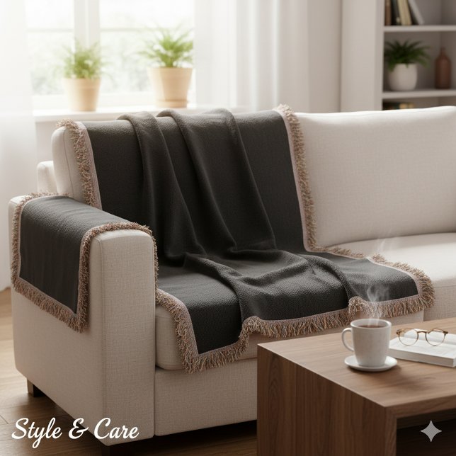 Personlig Solid Black Färg Filt (Personalized Solid Black Color Throw Blanket)