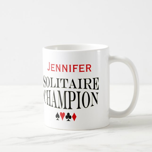 Personlig Solitaire Champion Kaffemugg (Höger)