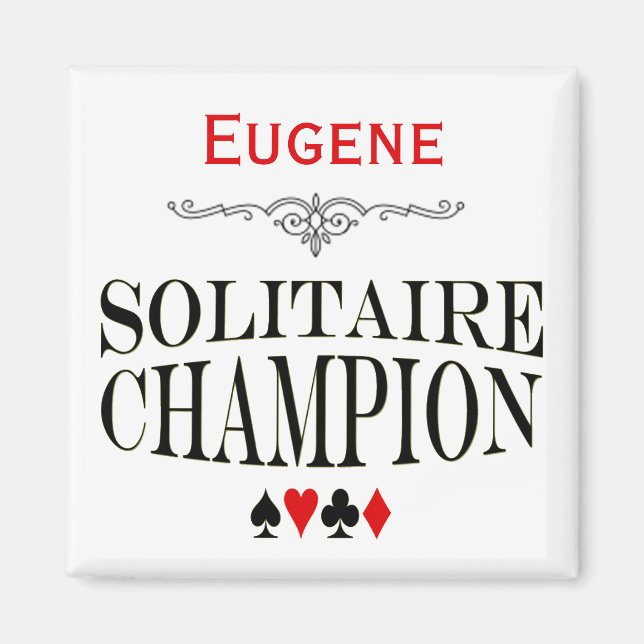 Personlig Solitaire Champion Magnet (Framsidan)