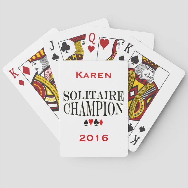 Personlig Solitaire Champion Spel Kort (Baksidan)