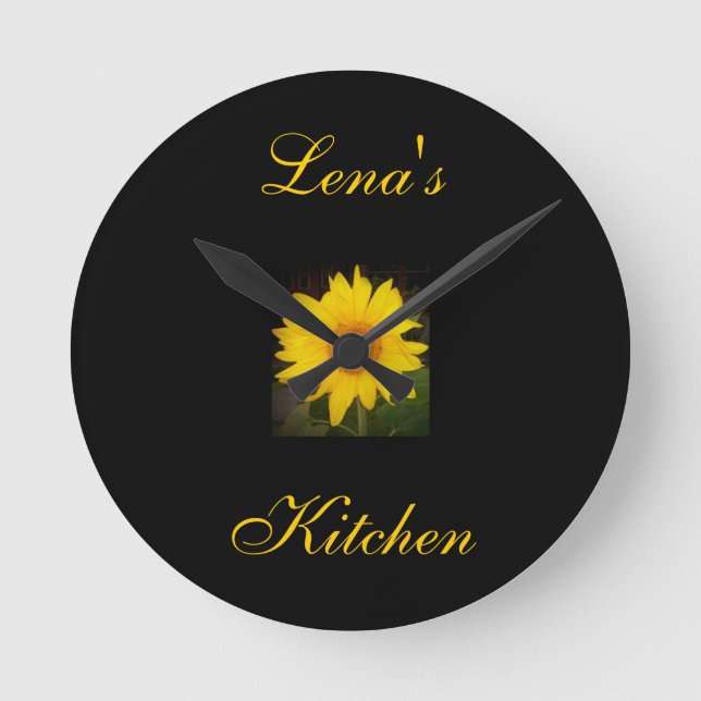 Personlig Solros Clock-Lena's Kitchen Rund Klocka (Framsida)