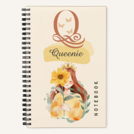 Personlig Solros Girl Spiral Notebook
