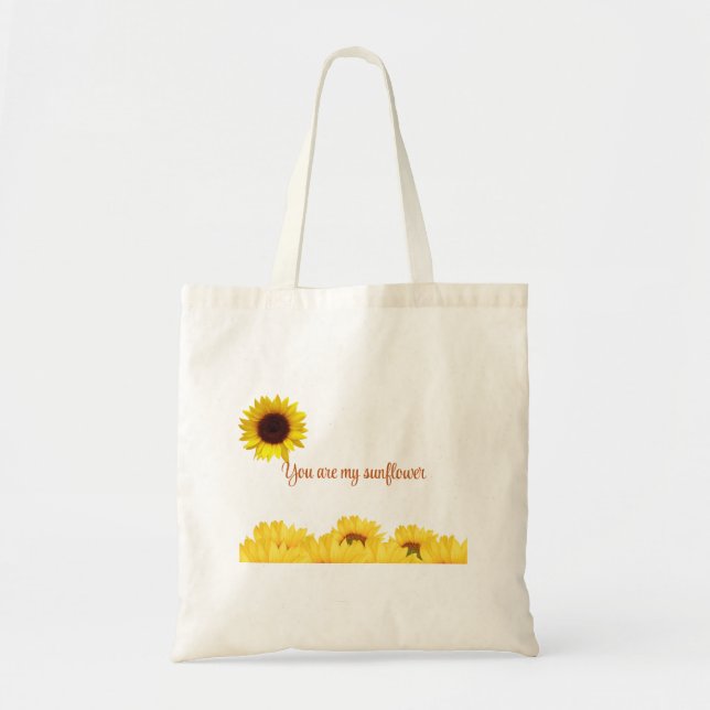Personlig Solros ram Tote Bag Tygkasse (Framsidan)