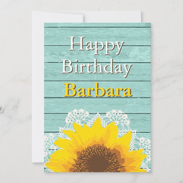 Personlig Solros, Snöre och trä Inbjudningar (Framsida)