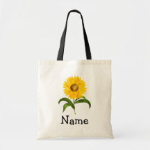 Personlig Solros Tote Bag | Tvåsidig design