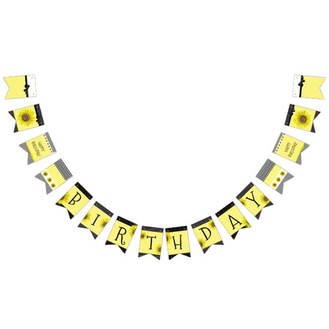 Personlig Solrosbanderoll Födelsedagsfest Vimplar (Alla)