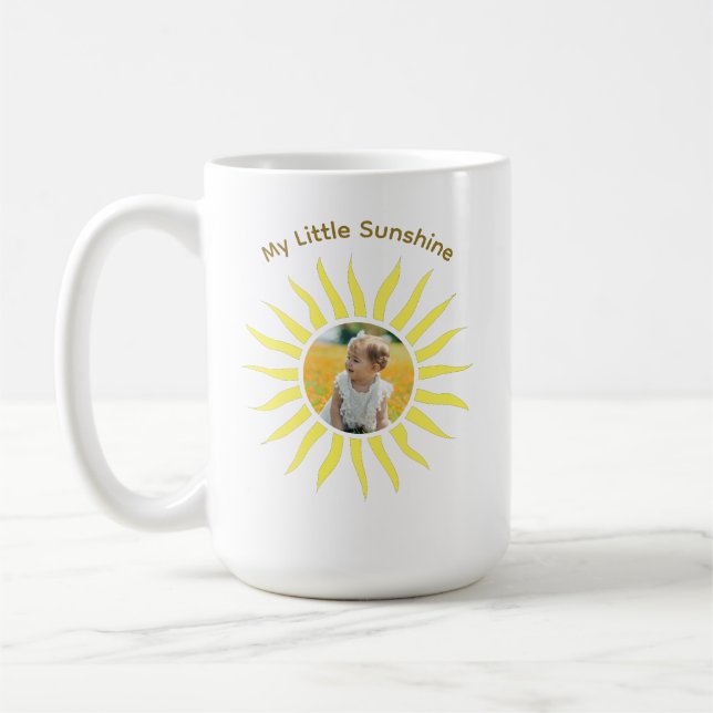 Personlig solskensbaby fotomugg kaffemugg (Vänster)