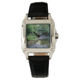 Personlig Solupplyst Serenity Mountain Bäck Photo Armbandsur