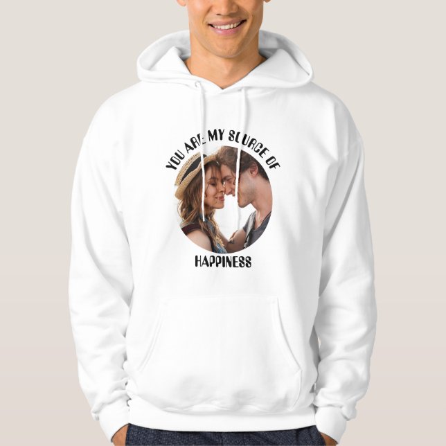 Personlig som du är min källa till lyckofoto hoodie (Framsida)