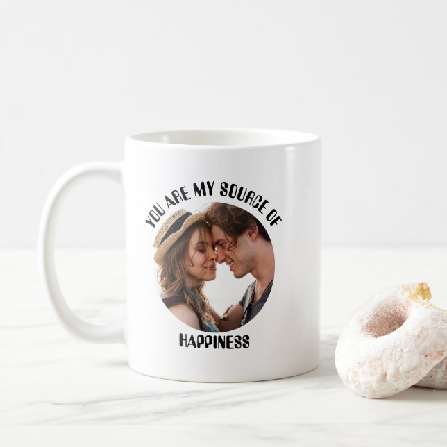 Personlig som du är min källa till lyckofoto kaffemugg (Med munk)