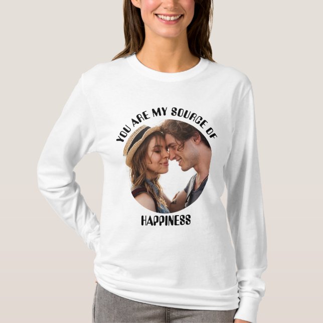 Personlig som du är min källa till lyckofoto t shirt (Framsida)