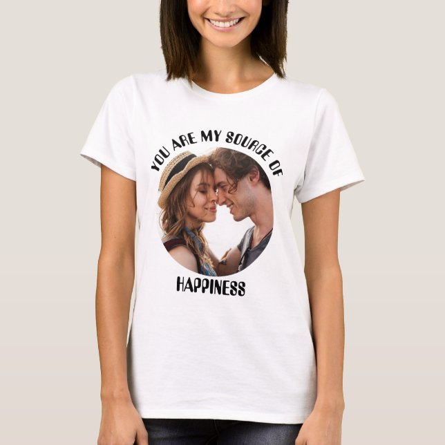 Personlig som du är min källa till lyckofoto t shirt (Framsida)
