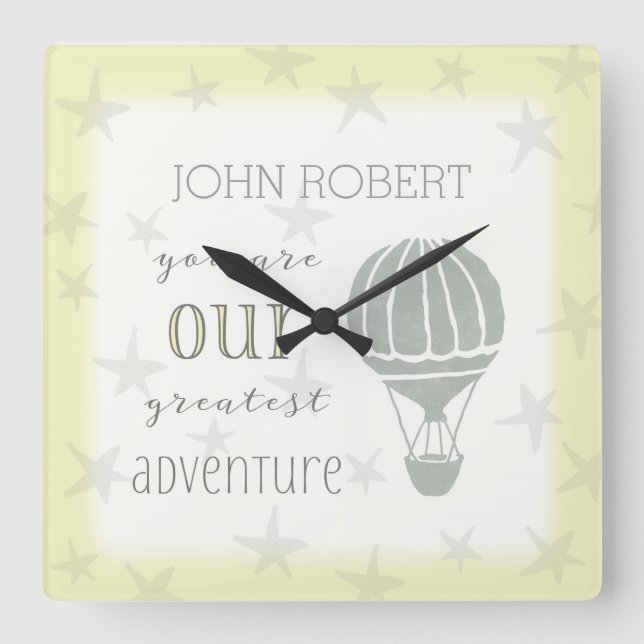 Personlig som du är vår Underbarare Äventyr Fyrkantig Klocka (Framsida)