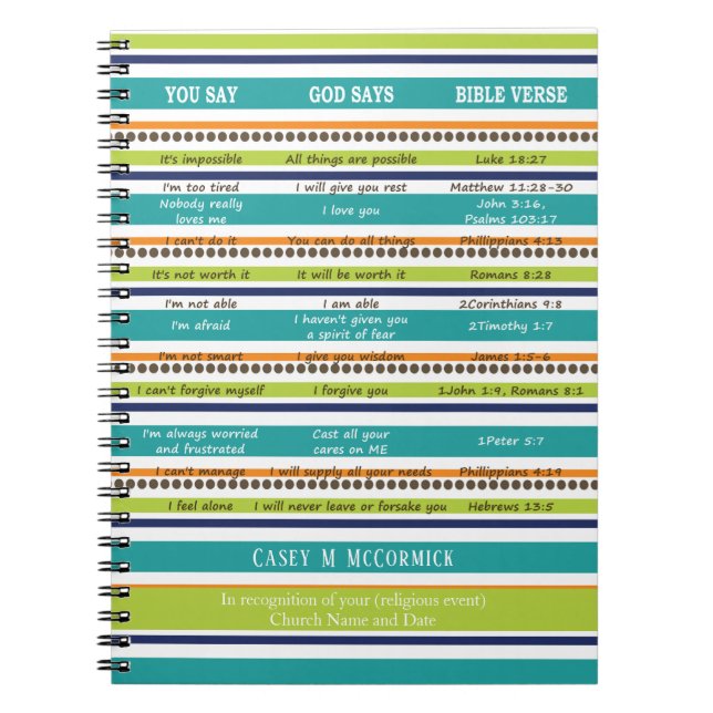 Personlig SOM DU SÄGER/GOD SÄGER Bordsverser Anteckningsbok (Framsidan)