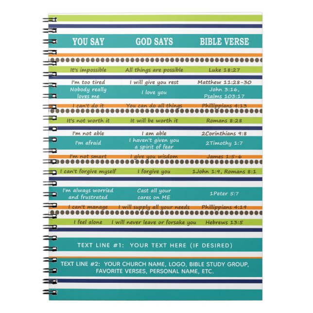 Personlig SOM DU SÄGER/GOD SÄGER Bordsverser Anteckningsbok Med Spiral (Framsidan)