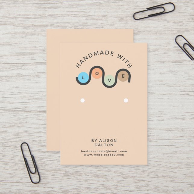 Personlig som handhas av juveler från Kärlek vid a Visitkort (Fram/Back In Situ)