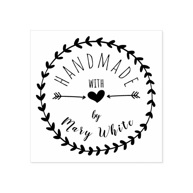 Personlig som hanteras med Kärlek-hjärtpilar runda Stämpel (Tryck)