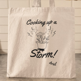 Personlig som kokar upp en Storm Funny Foodie Chef Tygkasse