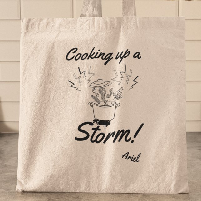 Personlig som kokar upp en Storm Funny Foodie Chef Tygkasse (Shop now and let your culinary journey begin in style!)