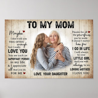 Personlig som lämnas till Mamma från dotterfoto Poster