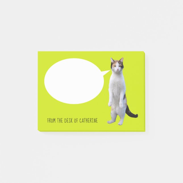 Personlig som pratar katt Lime Green Post-it Block (Framsida)