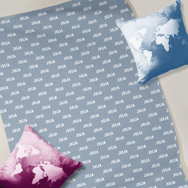 Personlig som repeterar Namn Dusty Blue Fleecefilt