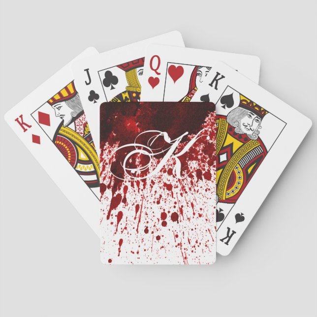 Personlig som spelar kort Blood Splatter Vampire Casinokort (Baksidan)