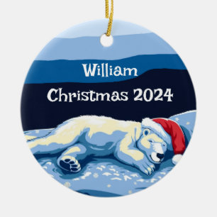 Personlig Sömmande Polar Bear Ornament
