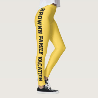Personlig sommar citrongul familjesemester leggings
