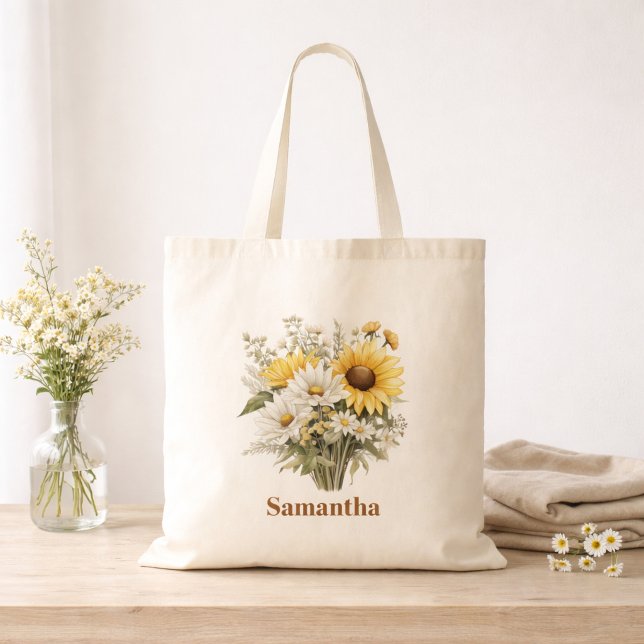 Personlig sommar tusenskönas blomma tygkasse (Skapare uppladdad)
