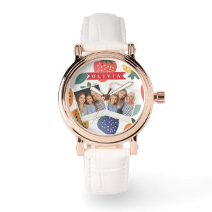 Personlig sommarfärgad jordgubbdesign armbandsur