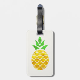 Personlig Sommarfoil Guld Geometric Pineapple  Bagagebricka